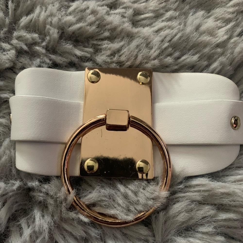 Aldo White Bracelet with Gold Ring Hardware